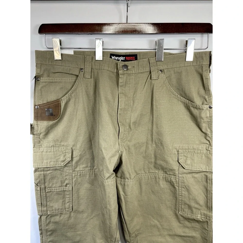 Wrangler Mens Riggs Workwear Ripstop Ranger Cargo‎ Pants Size 40X30 Bark Relaxed
